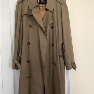 Vintage Burberry Men’s Raincoat Trench Coat Plaid